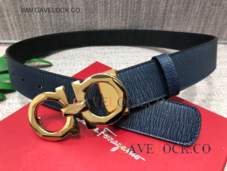 AAA Quality Ferragamo Belt Reversible with Gold Buckle
